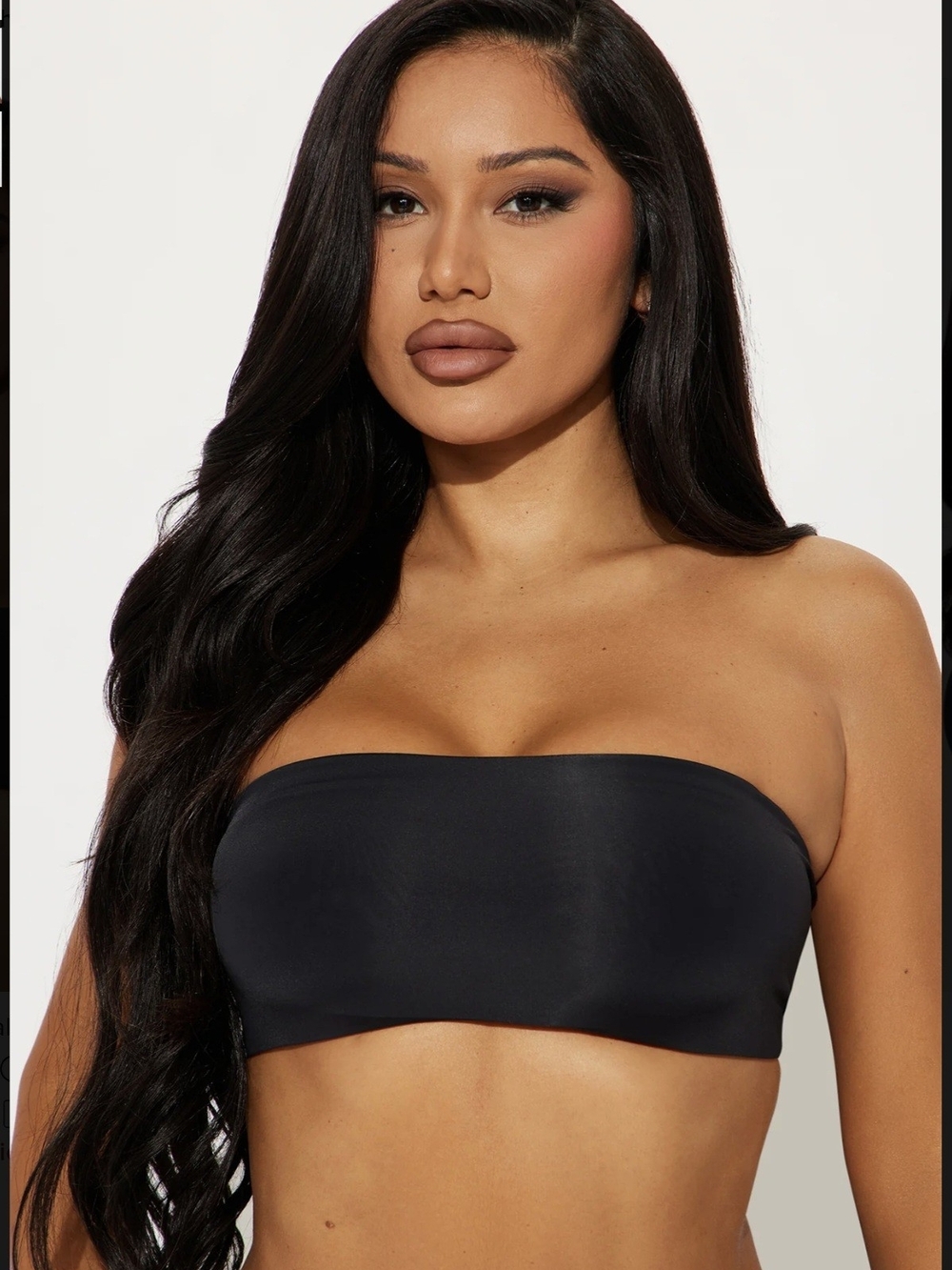 2 Fashion Nova Smooth Black Strapless Bandeau SIZE M BLACK & PINK